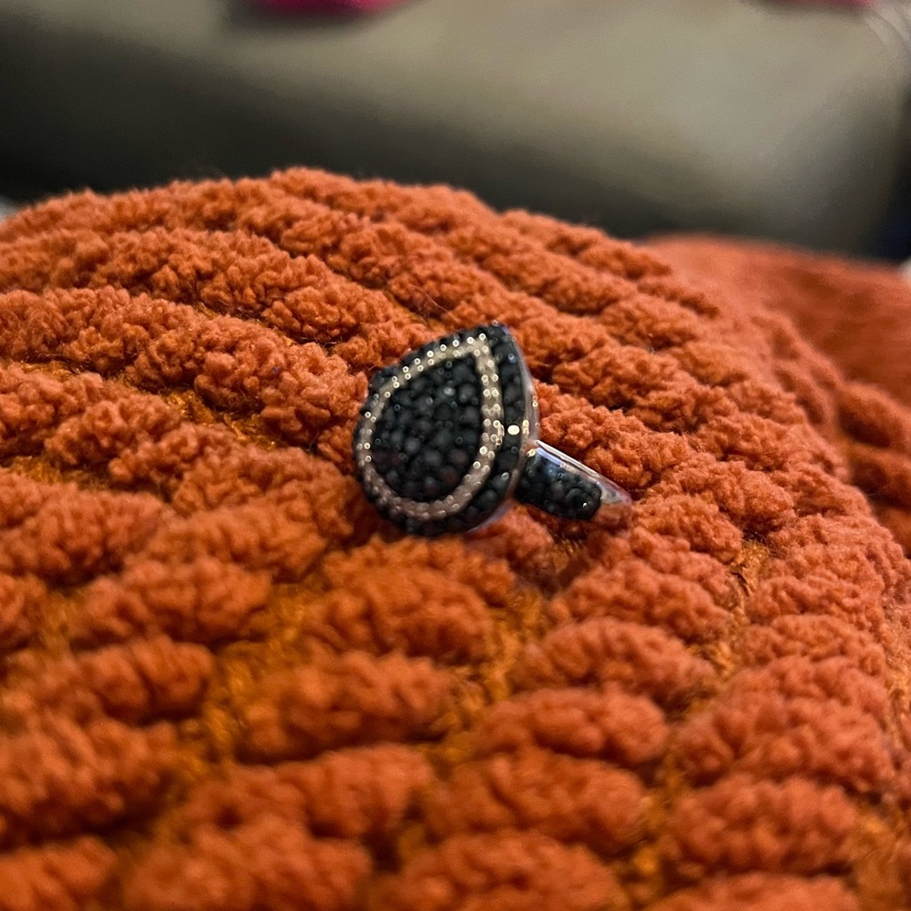 1 Caret Blue/White Diamond Ring